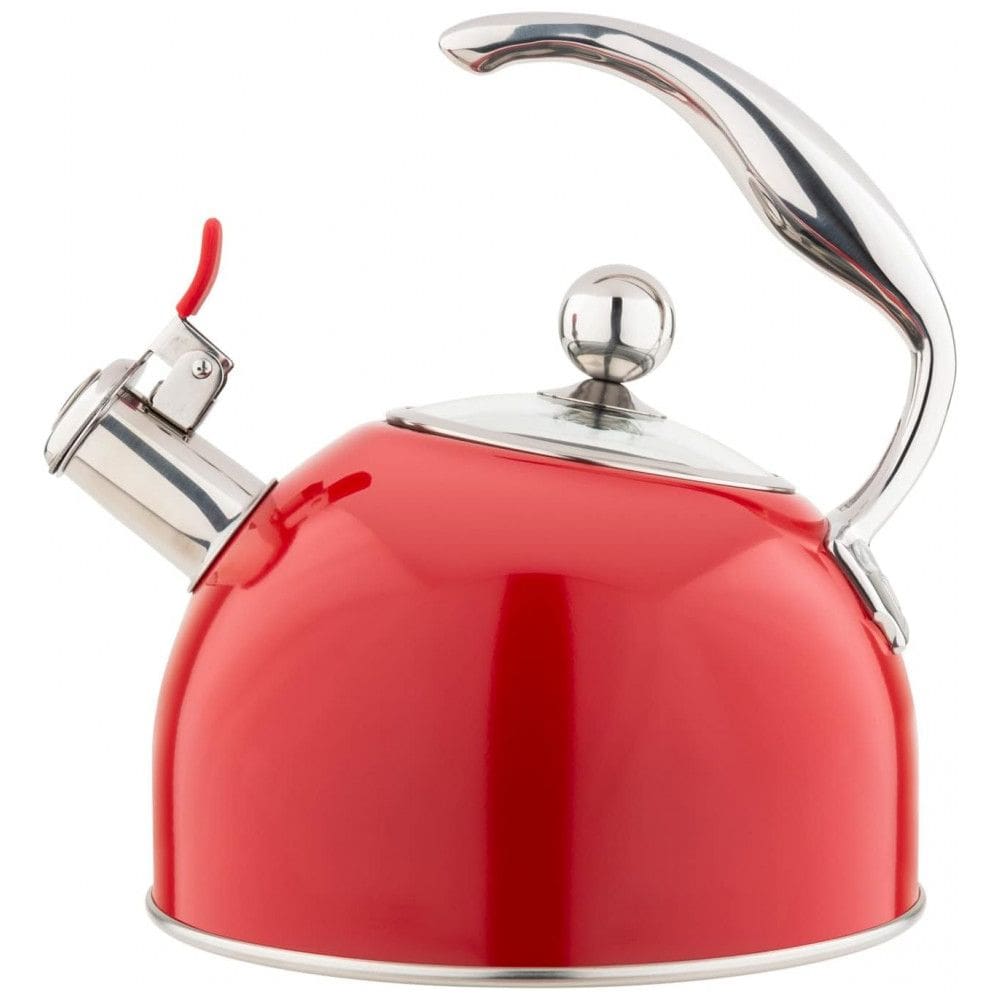 Chaleira de Chá 2.5L em Aço Inoxidável com Apito, VIKING CULINARY 40018 9339RC, Vermelho