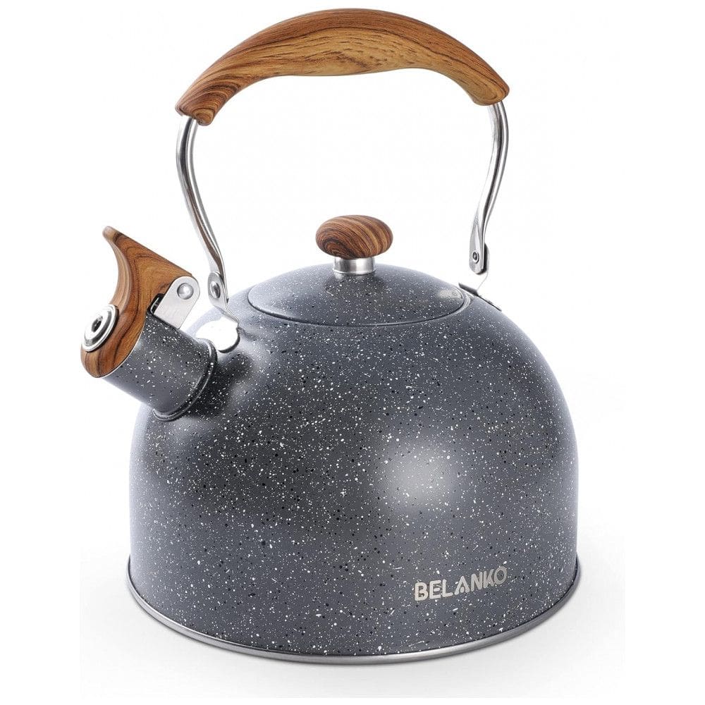 Chaleira de Chá 2. em Aço Inoxidável com Apito, Estrelado, BELANKO BE 2.5L GY, Cinza