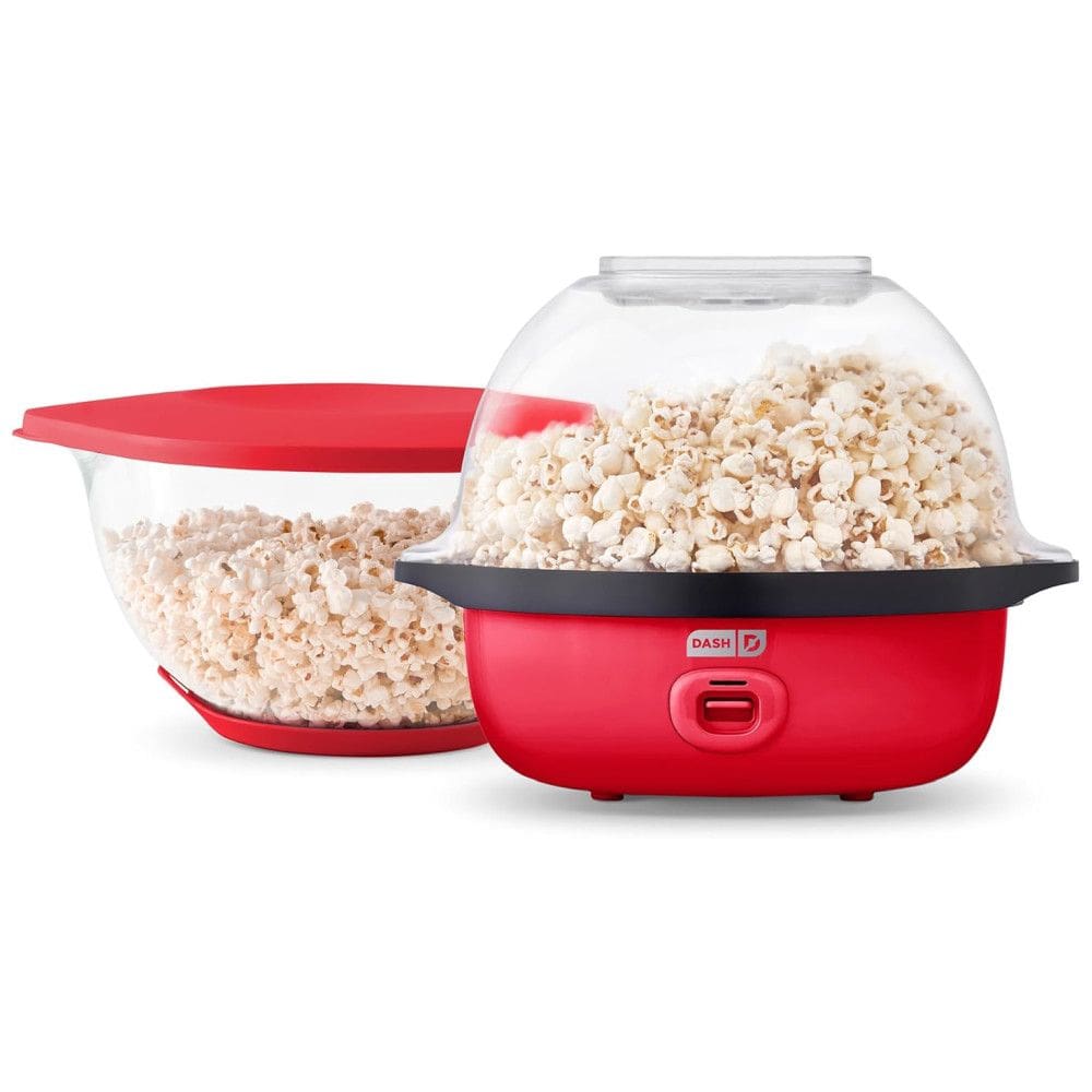Pipoca Gourmet em Casa! DASH SmartStore Deluxe Stirring Popcorn Maker em Vermelho - Faça até 24 xícaras de Pipoca Fresquinha!