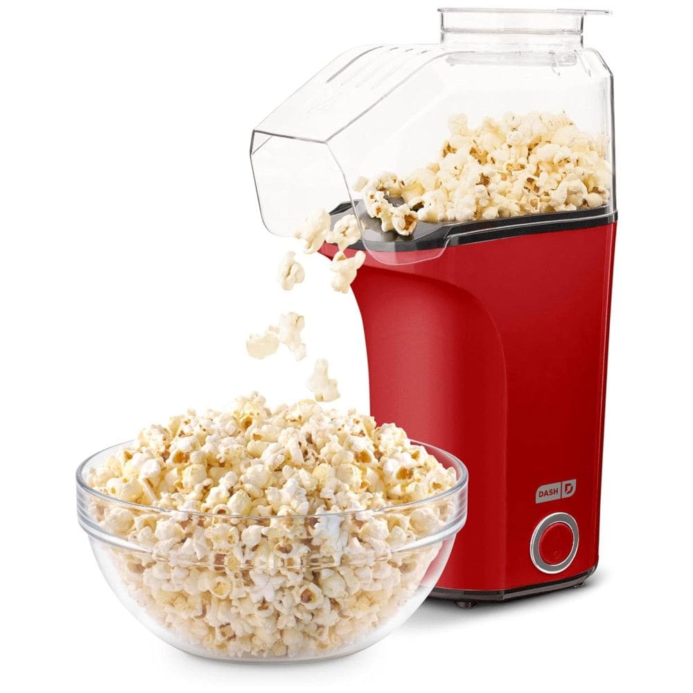 Pipoqueira DASH Hot Air Popcorn Popper Maker com Copo Medidor para Porcionar Pipocas e Derreter Manteiga, 16 Copos Vermelha