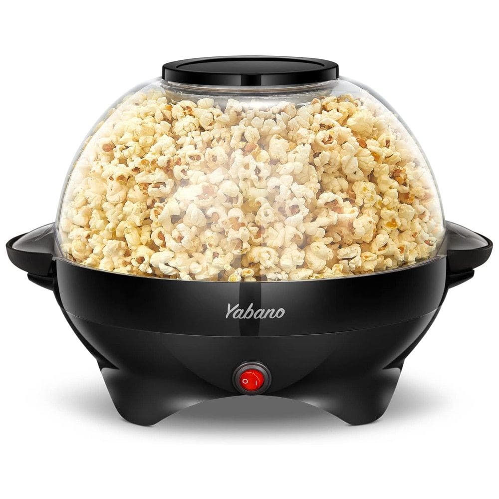 Máquina de Pipoca Yabano, Pipoqueira de 6 Litros com Placa Antiaderente e Tecnologia de Aquecimento Rápido, Pegadores com Toque Frio - Preta