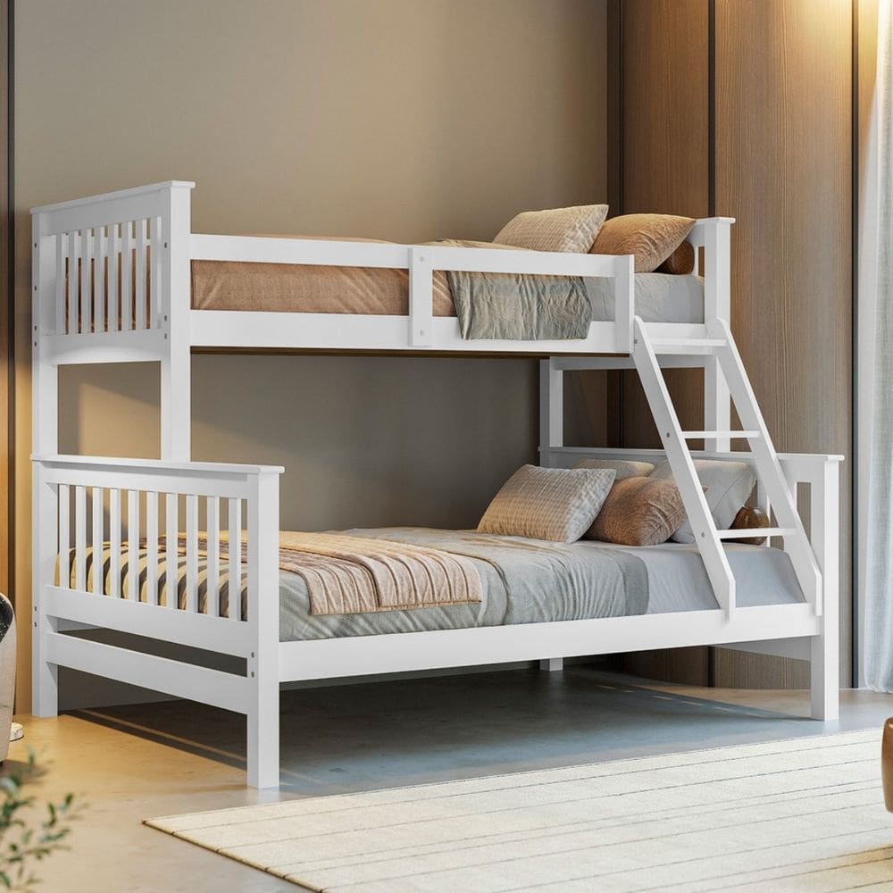 Beliche Com Cama Casal  Solteiro Madeira Maciça Grade Escada