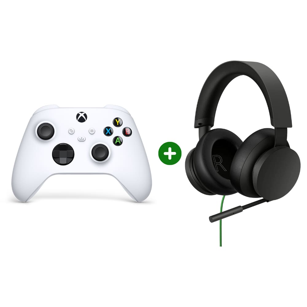 Controle Sem Fio Xbox Series X/S Xbox One PC Bluetooth + Headset Gamer com fio Xbox 8LI-00001 - Microsoft