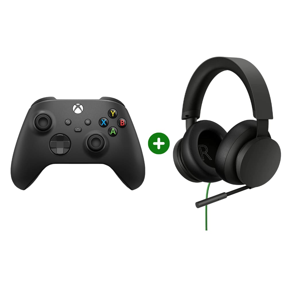 Headset Gamer com fio Xbox 8LI-00001 - Microsoft + Controle Sem Fio Xbox Series X/S Xbox One PC Bluetooth