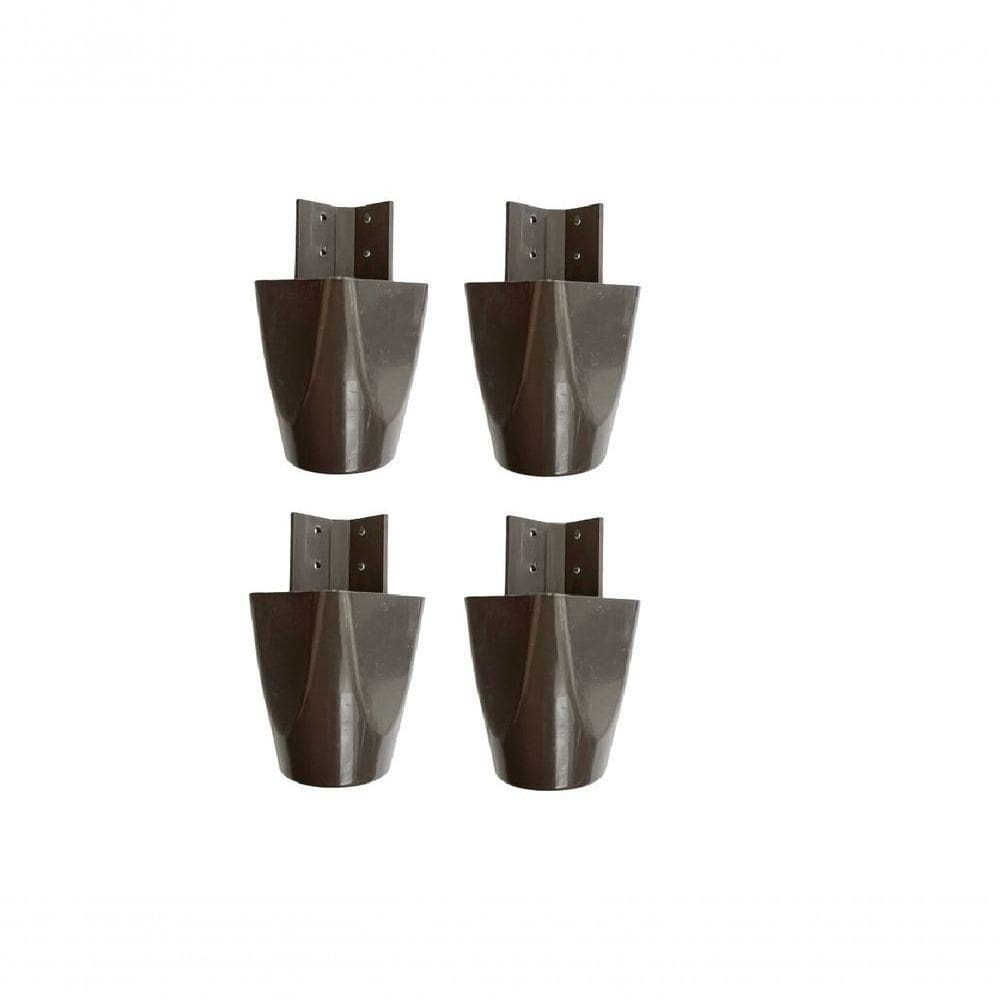 Kit Com 4 Pés Para Multiusos Guarda Roupas 7cm Mari Café