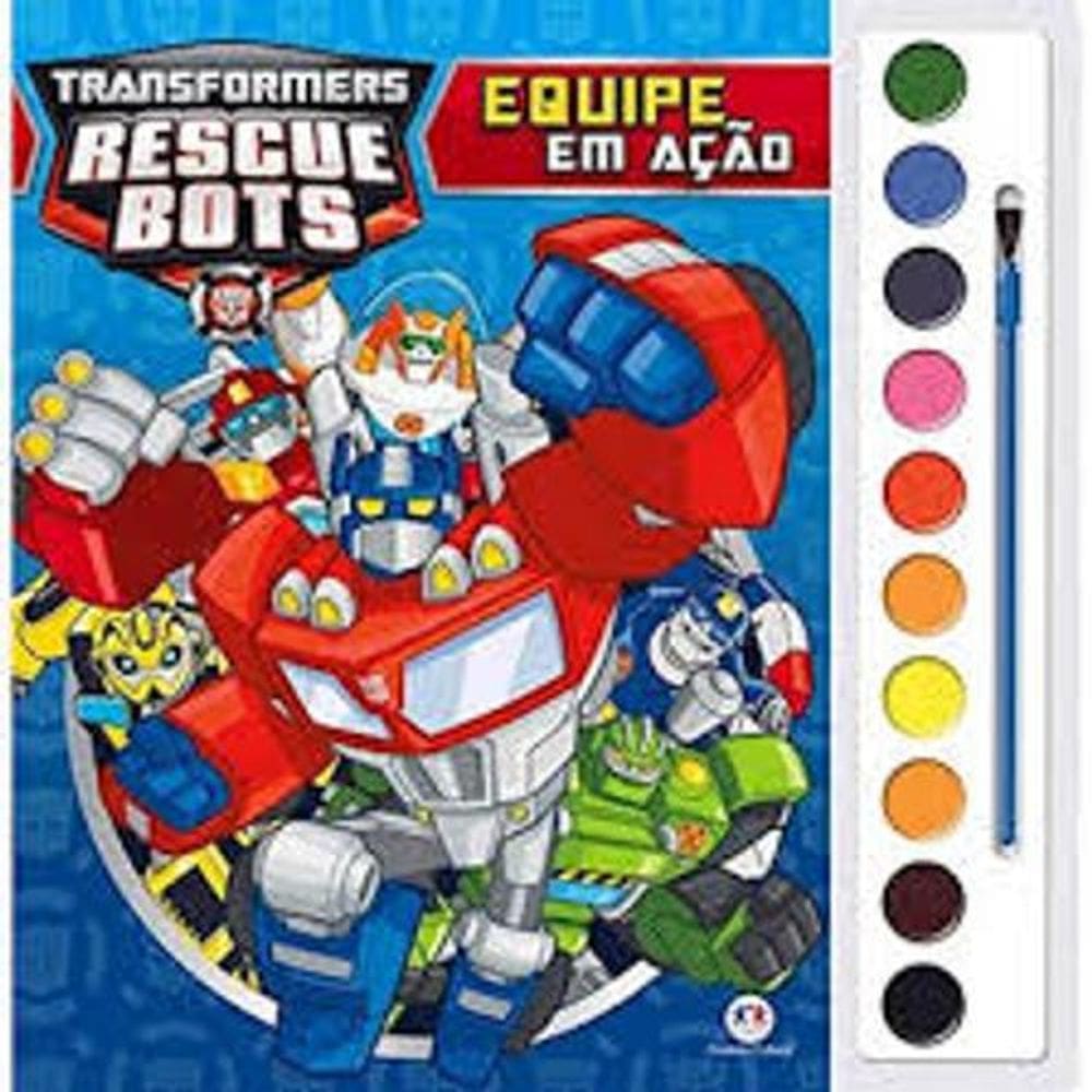 Livro Aquarela Transformers Equipe Em Ação