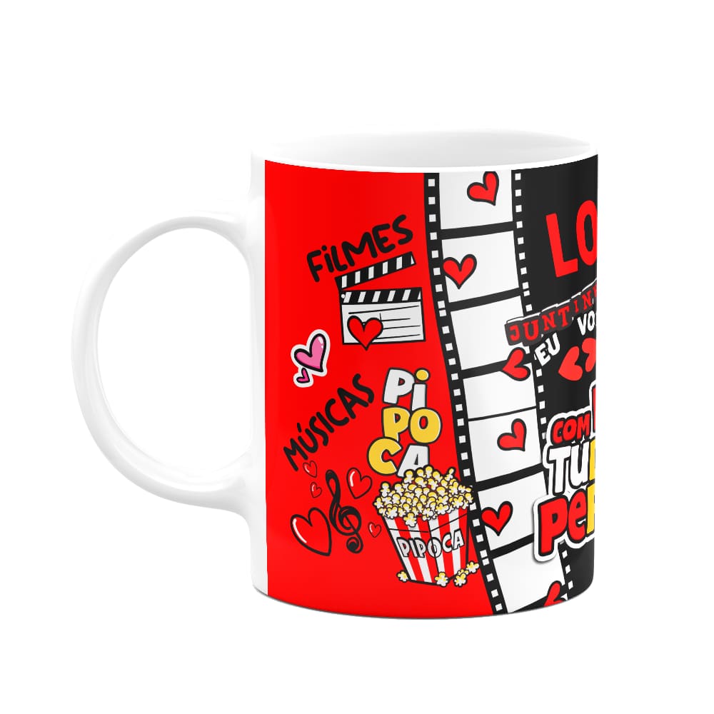 Caneca Namorados Loveflix - Com você tudo é perfeito