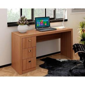 Mesa De Computador Me4102 3 Gavetas Amêndoa - Tecno Mobili