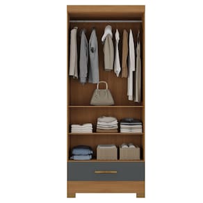 Guarda Roupa Roupeiro Multiuso Smart Versatile 1 Gaveta Sem Portas Cinamomo Chumb - Rodial Móveis