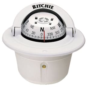 Bússola Ritchie Explorer embutida F-50W branca