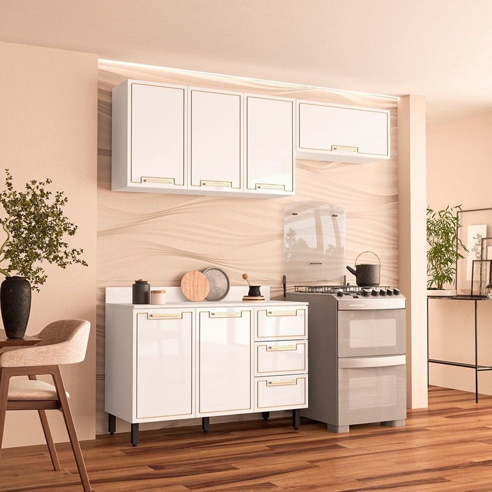 Cozinha Completa 3 Peças 224,5cmx200cm Amara Branco