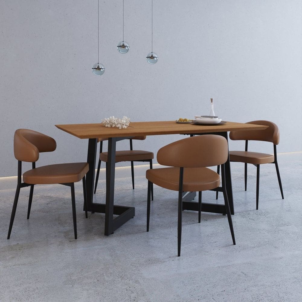 Mesa de Jantar com 4 Cadeiras Bless Toronto Caramelo/Mel/Preto