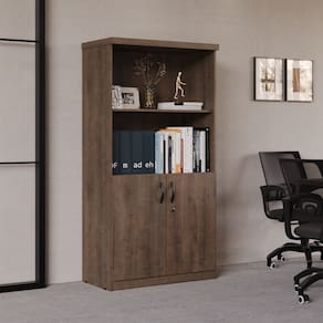 Armário para Escritório 2 Portas Design Moderno Carvalho