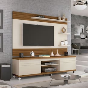 Rack com Painel para Tv 60 Polegadas Mirage Off White /Freijó