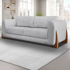 Sofá 2 Lugares 160cm X 88cm Boucle Djon Cinza