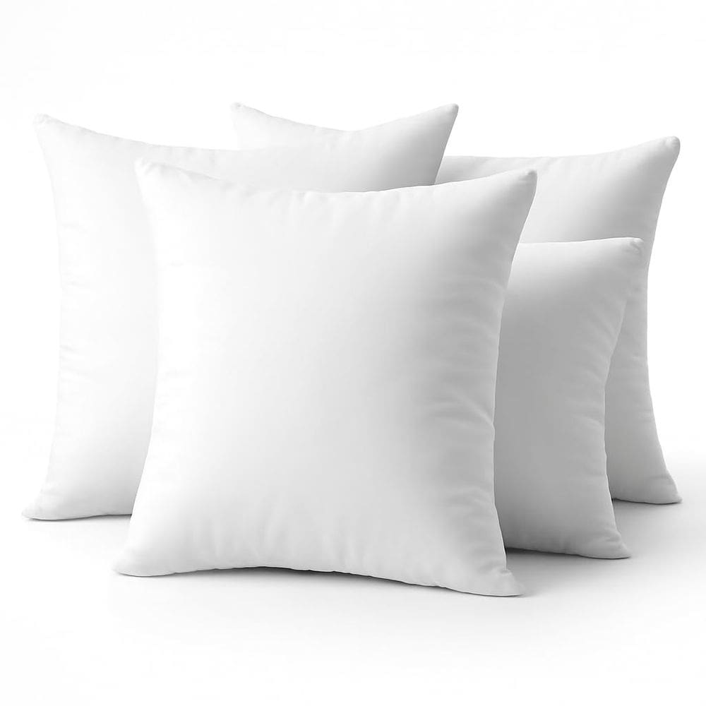 Insertos de almofada Casafoyer 18x18 - Conjunto de 4 - brancos