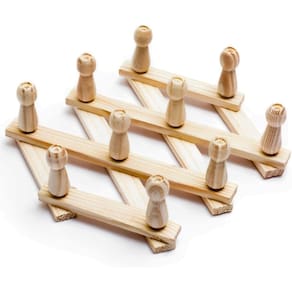 Kit 2 Cabideiros Sanfonado de Madeira 10 Pinos Retratil e Ajustavel Multifuncional Parede Porta