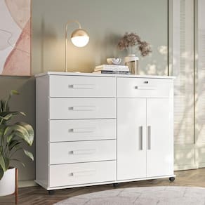 Cômoda Platina 06 gavetas e 02 Portas Lukaliam Móveis