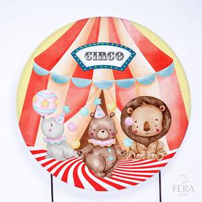 Painel Decorativo para Festa 1,80x1,80 metros Vesti Fácil com Elástico Circo - Fera Print