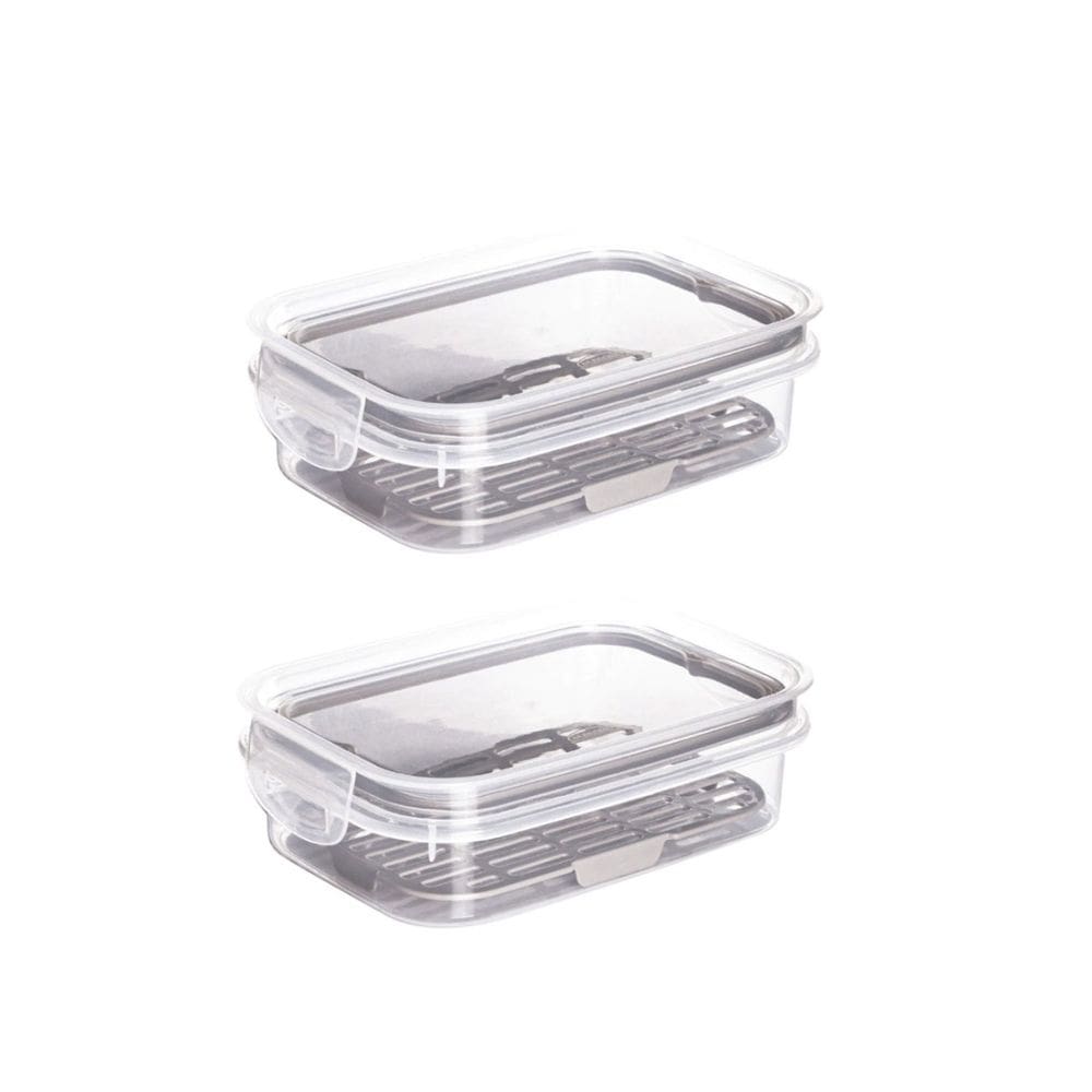 Pote Hermetico 500ml Transparente Escorredor Frutas 2un