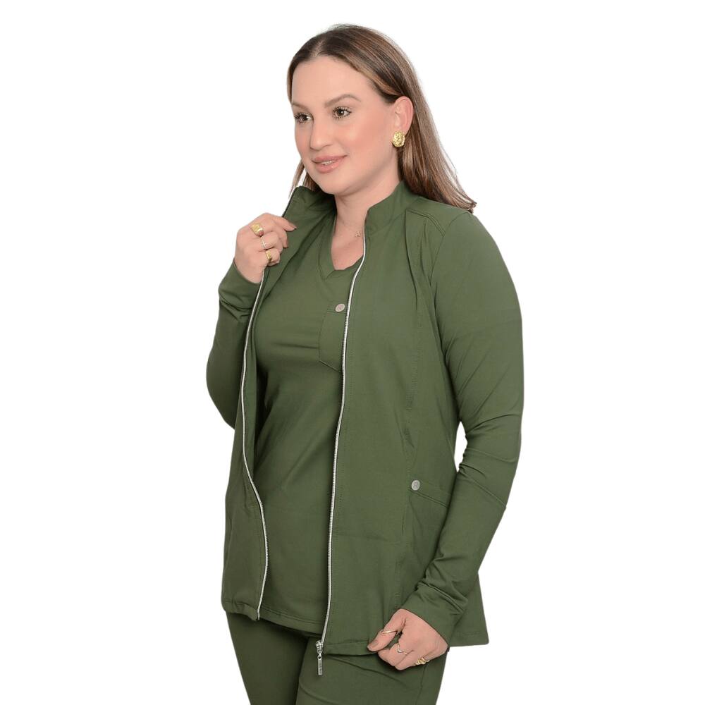 Jaqueta Casual Scrub Pijama Cirúrgico Verde Toque Geladinho