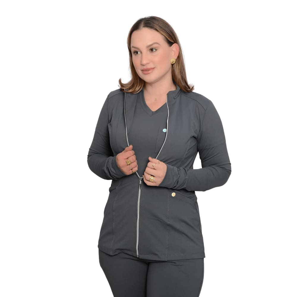 Jaqueta Casual Scrub Pijama Cirúrgico Cinza Gratite Geladinho