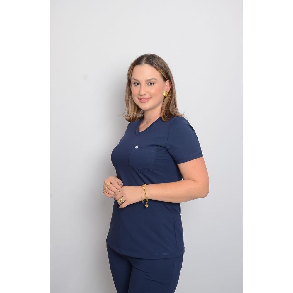 Conjunto Scrub Pijama Cirúrgico Essência Azul Marinho Toque Geladinho