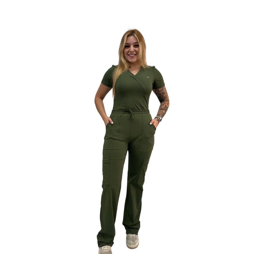 Conjunto Scrub Pijama Cirúrgico Verona Verde Cacto Toque geladinho