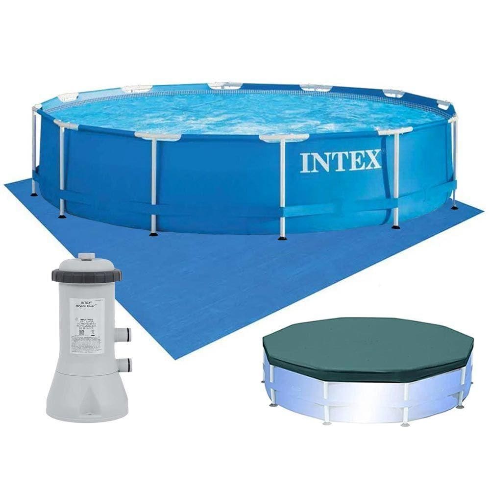 Piscina Intex 6.503 Litros Estrutural Armação Com Filtro 220v Capa E Forro