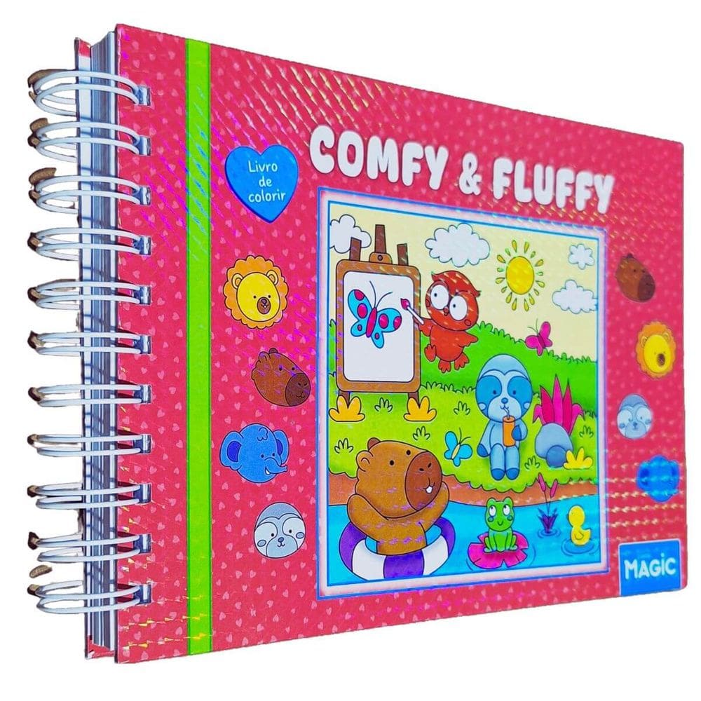 Livro de Colorir Comfy & Fluffy 22x16cm 180g/m² 48 Desenhos Capa Dura Rosa Deto Silva (Ilustrações)