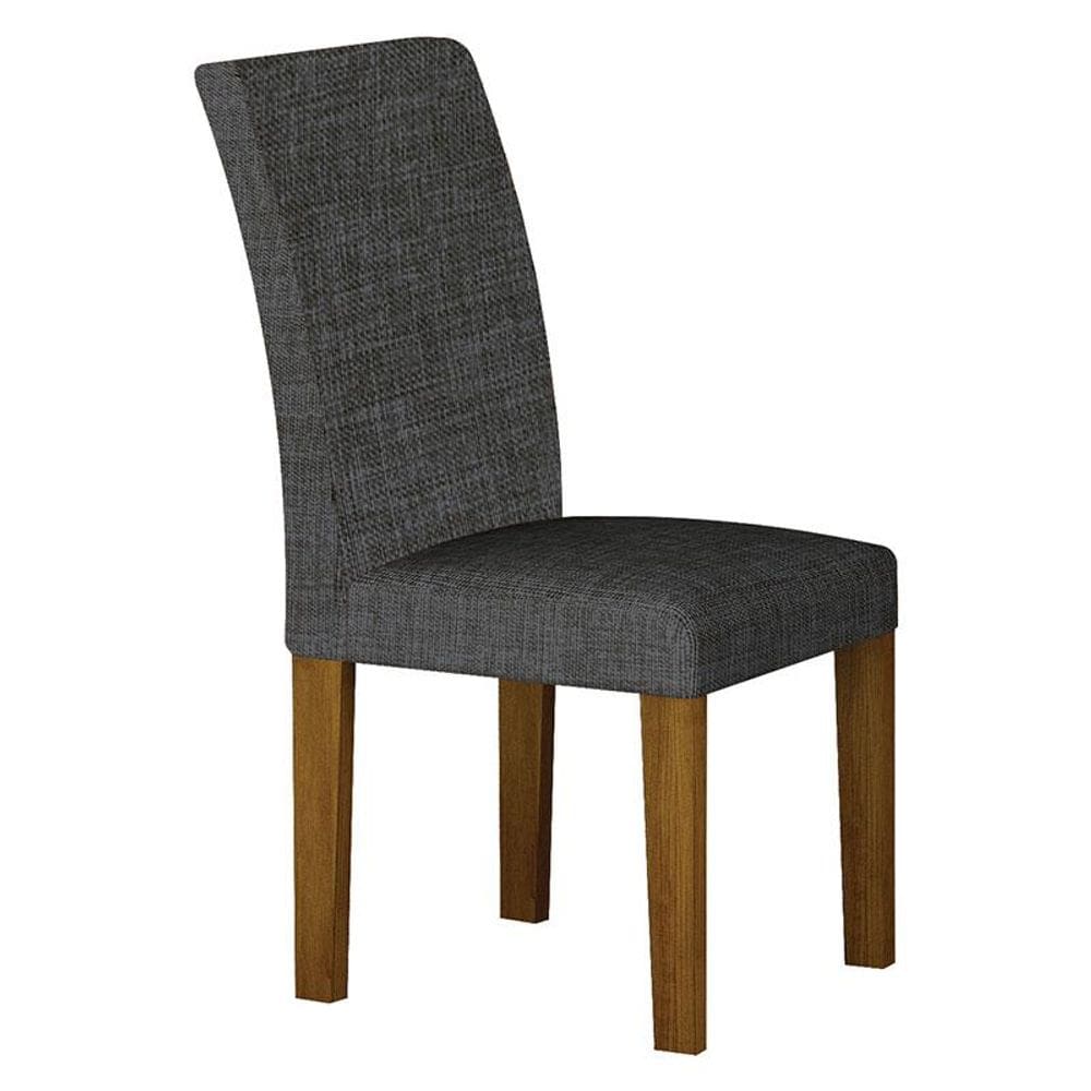 Cadeira para Mesa de Jantar Napoli MDF Freijó Linho Chumbo - Leifer Móveis