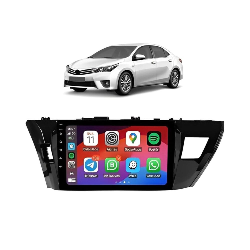 Kit Multimídia Corolla Xei Altis 2015 / 2017 10 Pol Android 2/32Gb Gps USB WiFi Rádio Bt - Vision 89101
