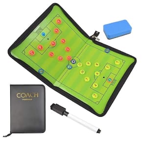 Kit Tabuleiro Magnetico De Treinamento Futebol Estrategia Placa Tatica Dobravel Prancheta Treinador Time Fichario Com Zi