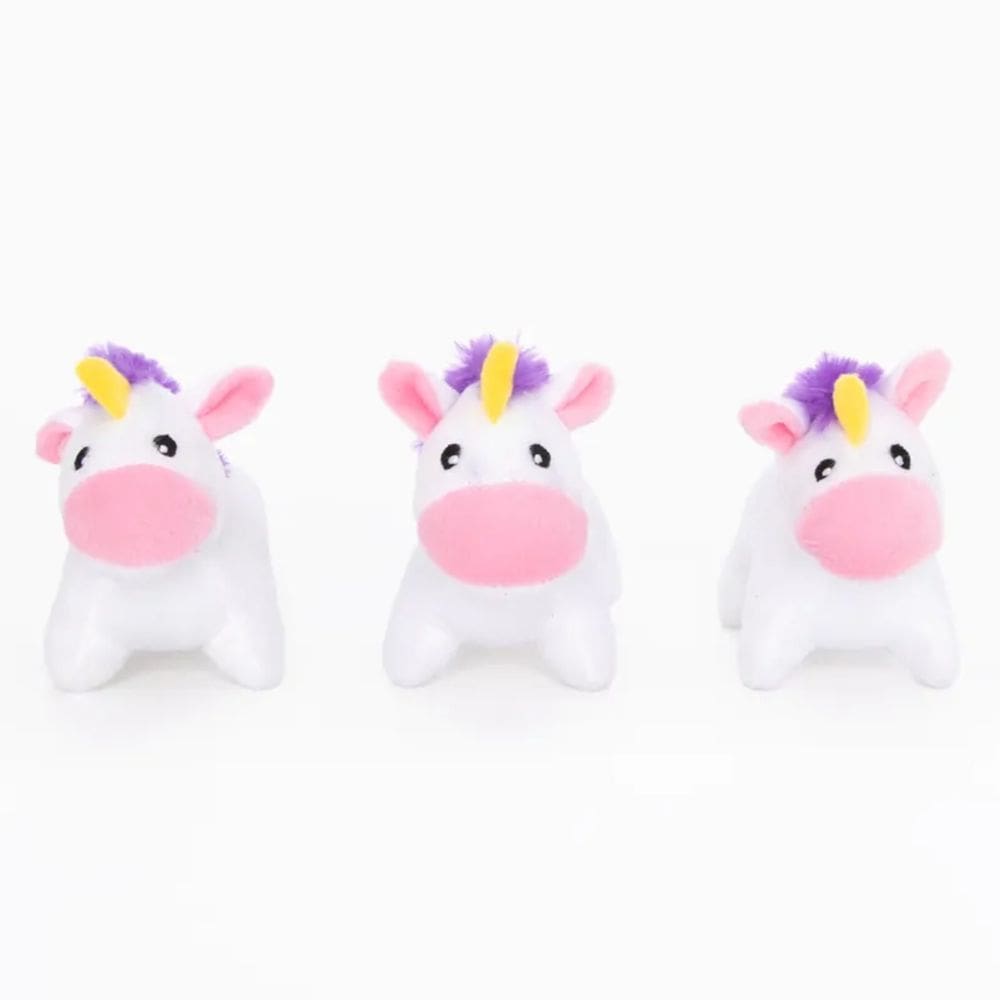 Pelúcia Zippypaws Miniz Unicorns Pack 3 Brinquedo Para Cães Pequeno - Unicórnio