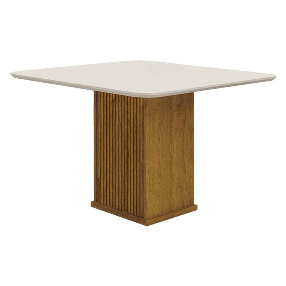 Mesa de Jantar Napoli 90x90 Freijó Decor Off White - Leifer Móveis