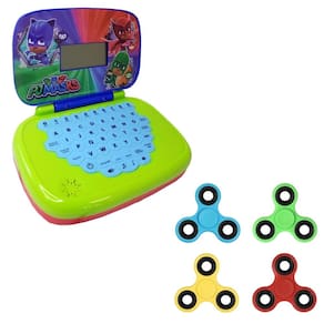 Kit Laptop Infantil Educativo Candide Pj Masks Bilíngue + 1 Fidget Spinner