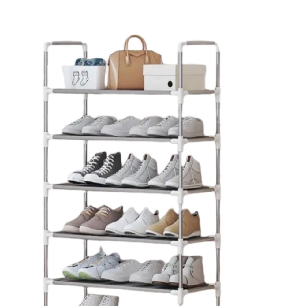 Estante Organizadora 5 Prateleiras Multiuso Sapateira 15 Pares Roupa Brinquedo Lavanderia Rack Inox Compacto