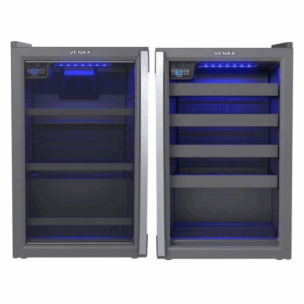 Conjunto Venax Cervejeira Blue E Adega Piubella 100 Litros Grafite Porta Invertida 127V
