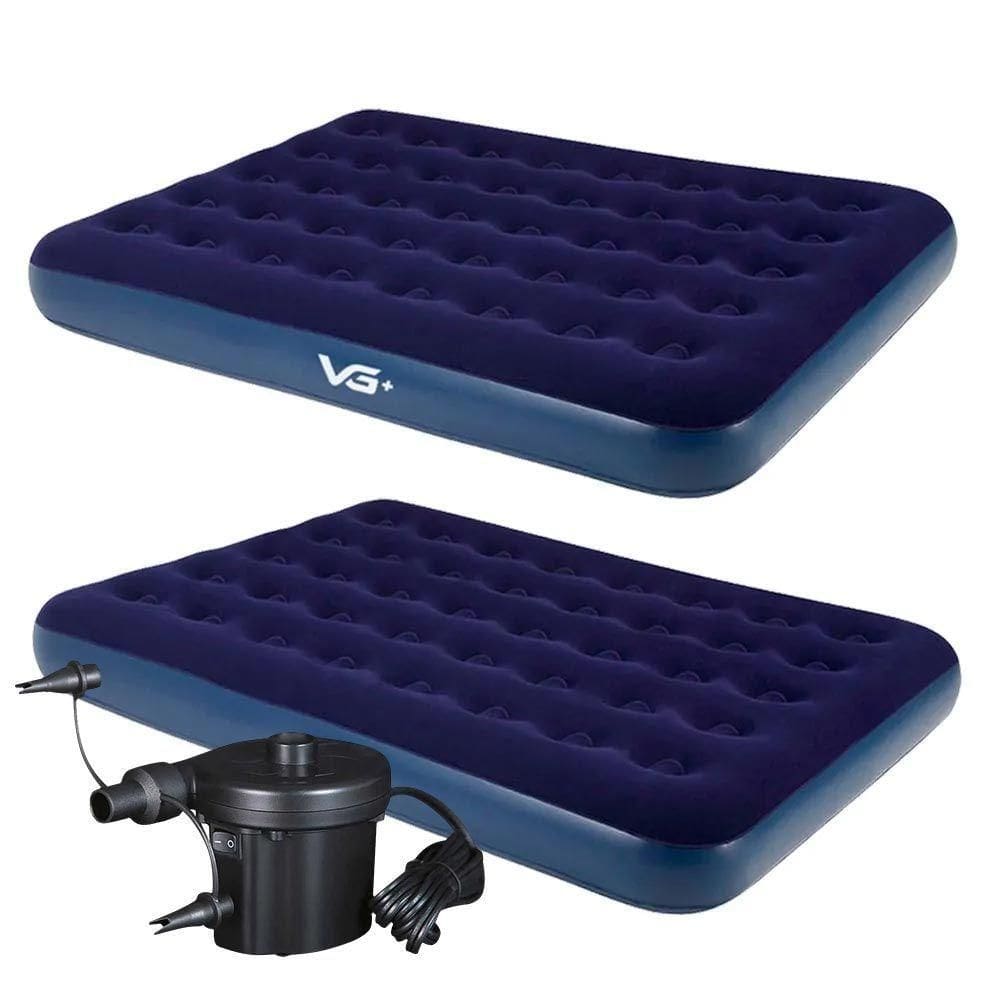 Kit 2 Colchões Infláveis Casal Flocked Comfort Com Bomba Elétrica Vg Plus 110v