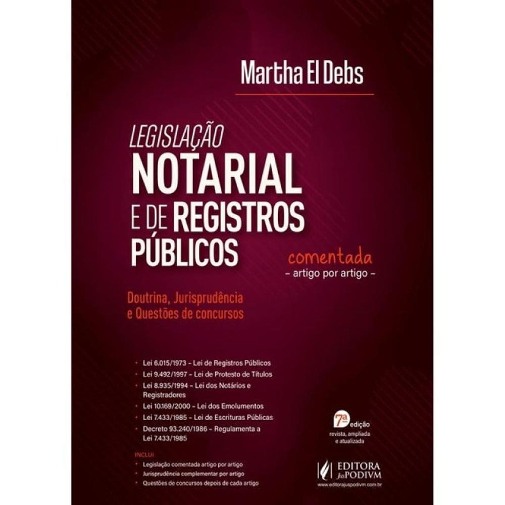 Legislação Notarial E De Registros Públicos Comentada Artigo Por Artigo - 2025