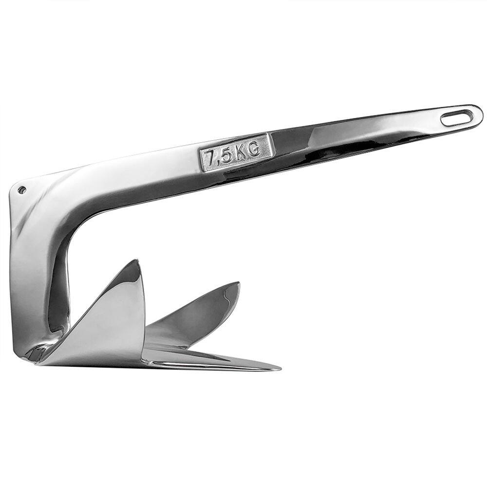 Âncora Bruce Aço Inox 316 Polido sem Soldas 7,5KG Barcos, Lanchas e Veleiros