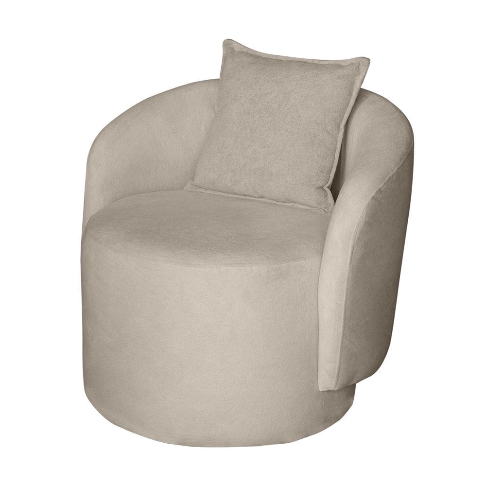Poltrona Decorativa Lua Orgânica Bouclê Bg Sala Estar Recepção - Divalê Shop