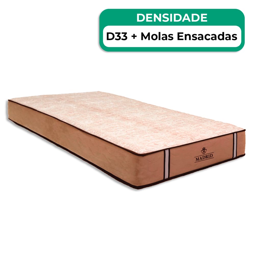 Colchão Madrid Molas Ensacadas Solteiro V-Store 88x188x28