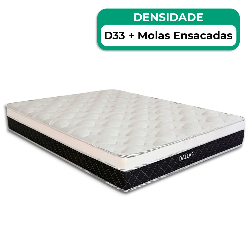 Colchão Dallas Molas Ensacadas Solteiro V-Store 88x188x20