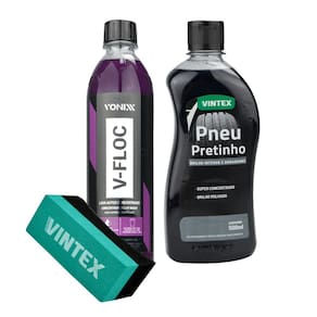 Kit V-Floc 500Ml + Pneu Pretinho 500Ml + Aplicador Vonixx