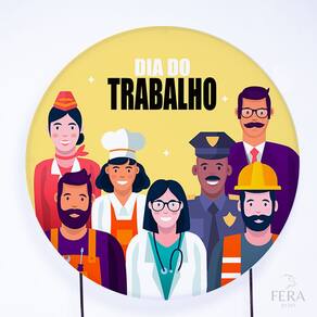 Painel Decorativo para Festa 1,80x1,80 metros Vesti Fácil com Elástico Dia do Trabalho - Fera Print