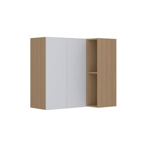 Armário Aéreo Canto Reto 95cm 2 Portas Slim Luciane Móveis