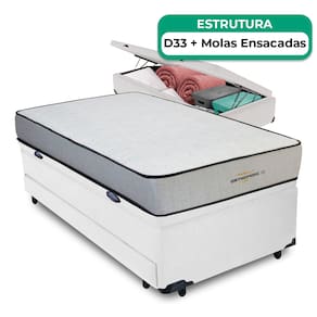 Bicama Baú Solteiro E Colchão Orthopedic D33 Vstore 78x188x30