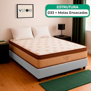 Cama Box Baú Viúvo Branco e Colchão Victory Molas Vstore