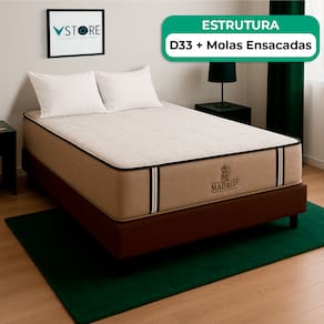 Cama Box Baú Viúvo Marrom E Colchão Madrid Molas Vstore